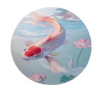 Alfombras redondas decor feng shui 120cm Alfombra modernas minimalistas grandes guardería felpudos lavables alfombras subacuáticas koi rosa lotus arte oriental salón oficina decoración hogar