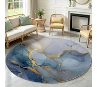 Alfombras redondas para sala de estar, 60 cm, diseño abstracto de arena movediza, lavable, suave, de pelo bajo, antideslizante, antideslizante, con salpicaduras de tinta de mármol, para dormitorio