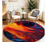 Alfombras redondas para sala de estar y dormitorio, alfombra con estampado de lava suave y fluida, alfombra antideslizante y lavable, alfombra de noche para cocina, decoración del hogar, 1 unidad (60