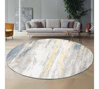 Alfombras Redondas Retro Beige Azul Tapetes para Sala Habitación Infantil Suave Interior Exterior para Jardín Terraza Balcón Decorativa Lavable Alfombra 40cm
