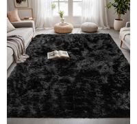 Alfombras Salón 110 x 190 cm Moderna Suave y Esponjosa Alfombra Dormitorio Antideslizante para Salón Dormitorio Baño Sofá Silla Cojín, Negro