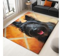 Alfombras Salon Animal Scottish Terrier 90 x 150 cm Alfombra Suave Antideslizante Lavable, Marrón Modernas de Interior Alfombra, para salón Dormitorio Comedor