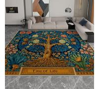 Alfombras Salon Árbol De La Vida De William Morris 160 x 230 cm Alfombra de área Moqueta de Salón Modernas Antideslizante Pelo Corto y Lavables Azul Marino, para Habitacion Comedor Dormitorio