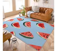 Alfombras Salon de Pelo Corto 140x200 cm PatróN de SandíA de Fruta Alfombras de Habitacion Sala de Extrasuave Azul Moderna Alfombra Dormitorio, Alfombra Cocina, Tapete Sala