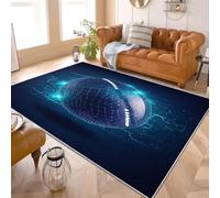 Alfombras Salon Moderna 160x230 cm Ciencia FiccióN GeometríA Abstracto Rugby Suave Alfombra de Habitacion Antideslizante Lavables Apta para Mascotas Antiincrustante Azul Tapete Sala para Sala Baño