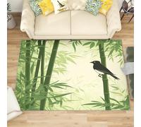 Alfombras Salon Moderna 60x90 cm PatróN de Urraca En Bosque de Bambú Suave Alfombra de Habitacion Antideslizante Lavables Apta para Mascotas Antiincrustante Verde Tapete Sala para Sala Baño