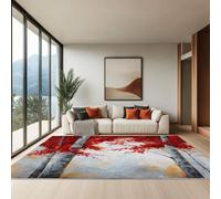 Alfombras Salon Pintura Al Óleo De Hojas Rojas En El Bosque 140 x 200 cmAlfombra Suave Antideslizante Lavable, Modernas de Interior Alfombrilla Crema,para salón Dormitorio Comedor