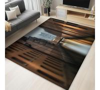 Alfombras suaves y esponjosas de 80 x 120 cm para sala de estar y dormitorio - Alfombra con Vista nocturna arquitectura urbana metropolitano antideslizante lavable a máquina alfombra interior