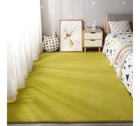 Alfombras suaves y gruesas para sala de estar, de terciopelo coral, color liso, lavables a máquina, tipo manta para gatear, alfombras para mesita de noche (120x200cm 47x78 pulgadas/2771-Verde hie