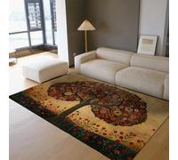 Alfombras Tree of Life 80x150 Alfombra Lavable Bohemia Antideslizante Pelo bajo Dormitorio Nursery Comedor Oficina Alfombra Vintage Flores Arte clásico Grande