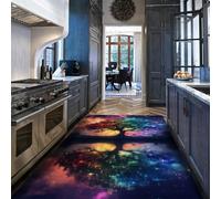 Alfombras Tree of Life Dormitorio 140x200 Fantasy Trees Lavable Abstract Coloridas salón Antideslizante Pelo bajo Interior reflexo Plantas Bonitas Estampado hogar