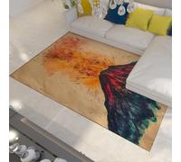 Alfombras Vintage abstractas Lavable a máquina Plegable de Pelo bajo para habitación de Invitados Erupción volcán Patrón de explosión de Magma Alfombra del salón Esterilla de Entrada 120x240cm