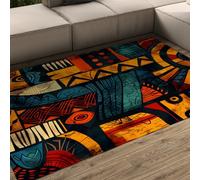 Alfombras Zona 100x150 para salón alfombras Lavables abstractas Coloridas Dormitorio alfombras Tradicionales Aztecas Bohemias Alfombra Resistente Manchas Comedor Entrada Oficina Estudio bajo Mesa
