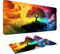 Alfombril Ratón XXL - Alfombril Escritorio, Árbol/Colorido Mouse Pad Mejora Velocidad y Precisión, Antideslizante Mousepad, Resistente a Salpicaduras Protector Mesa Escritorio 900 x 400 x 3mm j0zj316