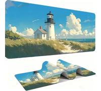 Alfombril Ratón XXL - Alfombril Escritorio, Faro/Paisaje Mouse Pad Mejora Velocidad y Precisión, Antideslizante Mousepad, Resistente a Salpicaduras Protector Mesa Escritorio 800 x 300 x 3mm j0zj-477