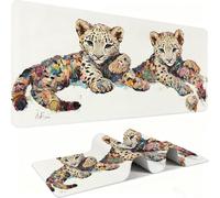 Alfombril Ratón XXL - Alfombril Escritorio, Leopardo/Animal Mouse Pad MejorVelocidad Precisión, Antideslizante Mousepad, Resistente Salpicaduras Protector MesEscritorio 600 x 300 x 3mm j0zj-886
