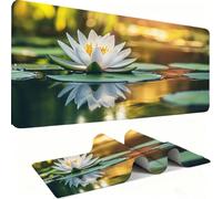 Alfombril Ratón XXL - Alfombril Escritorio, Lotus/Lago Mouse Pad Mejora Velocidad y Precisión, Antideslizante Mousepad, Resistente a Salpicaduras Protector Mesa Escritorio 800 x 300 x 3mm j0zj-720