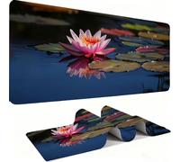 Alfombril Ratón XXL - Alfombril Escritorio, Lotus/Lago Mouse Pad Mejora Velocidad y Precisión, Antideslizante Mousepad, Resistente a Salpicaduras Protector Mesa Escritorio 1000 x 500 x 3mm j0zj-713