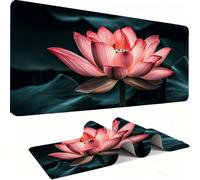 Alfombril Ratón XXL - Alfombril Escritorio, Lotus/Paisaje Mouse Pad Mejora Velocidad y Precisión, Antideslizante Mousepad, Resistente a Salpicaduras Protector Mesa Escritorio 700 x 300 x 3mm j0zj-715