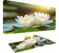 Alfombril Ratón XXL - Alfombril Escritorio, Lotus/Paisaje Mouse Pad Mejora Velocidad y Precisión, Antideslizante Mousepad, Resistente a Salpicaduras Protector Mesa Escritorio 800 x 400 x 3mm j0zj-592