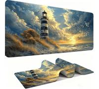 Alfombril Ratón XXL - Alfombril Escritorio, Paisaje/Faro Mouse Pad Mejora Velocidad y Precisión, Antideslizante Mousepad, Resistente a Salpicaduras Protector Mesa Escritorio 800 x 300 x 3mm j0zj-834