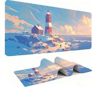 Alfombril Ratón XXL - Alfombril Escritorio, Paisaje/Faro Mouse Pad Mejora Velocidad y Precisión, Antideslizante Mousepad, Resistente a Salpicaduras Protector Mesa Escritorio 800 x 400 x 3mm j0zj-932
