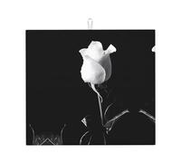 Alfombrilla absorbente monocromática con estampado de rosas para encimera de cocina, compatible con varias encimeras