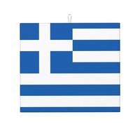 Alfombrilla absorbente para encimera de cocina con estampado de bandera griega, absorbente de agua y antideslizante, para vajilla, encimera de cocina