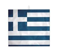Alfombrilla absorbente para encimera de cocina con estampado de bandera griega, absorbente de agua y antideslizante, para vajilla, encimera de cocina