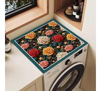 Alfombrilla Alféizar Ventana Protector Superior para Secadora con Diseño Floral, Almohadilla Absorbente para Lavadora, Forro Antideslizante de Secado Rápido para la Ropa(Style E,22x22in(56x56cm))