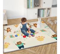 Alfombrilla,Alfombra Bebe Acolchada Plegable Reversible,Tapete Bebe Ligero Para Jugar En El Suelo,Alfombra Infantil Grande Con Diseño De Animales,Suelo Bebes Acolchado Portátil 150 x 180cm
