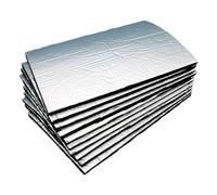 Alfombrilla Amortiguadora De Sonido Para Coche De 10 Piezas - Alfombrilla Amortiguadora De Vibraciones Con Escudo Térmico Autoadhesiva, Plateada | Algodón Absorbente De La Barrera Acústica Termal De L