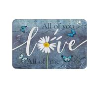 Alfombrilla Antibacterianas Felpudo Entrada Casa Mariposa Margarita Todo De Ti Ama Todo De Mí Premium Alfombra De Baño para Tienda Interior Terraza 40X60Cm