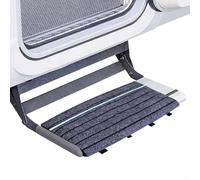Alfombrilla antideslizante ajustable para escalones de autocaravana, protección de escaleras, resistente a la intemperie, alfombra de entrada, suciedad, 46 x 46 cm (plata)