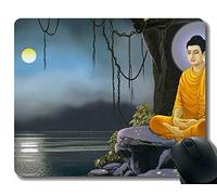 Alfombrilla antideslizante, cabeza de Buda en pintura Budha, alfombrillas de ratón Buda