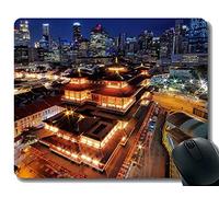 Alfombrilla Antideslizante, Cada mañana nacemos de Nuevo. Lo Que Hacemos Hoy es lo Que más Importa, Alfombrilla de ratón del Templo de la reliquia del Diente de Buda con Borde Cosido