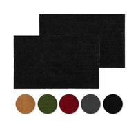 Alfombrilla antideslizante de coco - 100% coco - Negro Juego de 2 40 x 60 | Felpudo de fibra de coco natural para interior y exterior cubierto, alfombrilla de entrada resistente, fácil de limpiar