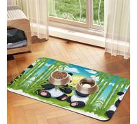 Alfombrilla antideslizante de piel absorbente para mascotas Two Happy Pandas, 30 x 45 cm, de secado rápido, impermeable, lavable