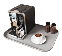 Alfombrilla antideslizante de silicona para máquina de café con bordes elevados para protección contra el calor en encimeras y superficies de cocina (gris)