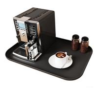 Alfombrilla antideslizante de silicona para máquina de café con bordes elevados para protección contra el calor en encimeras y superficies de cocina (negro)