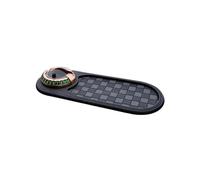 Alfombrilla Antideslizante for salpicadero de Coche con Soporte for teléfono, Multifuncional Giratorio for Gafas Sol, Almacenamiento Dispositivos para Coche(Black-Gold)