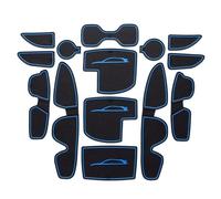 Alfombrilla Antideslizante para Coche 14 Piezas con Ranuras para Puerta Consola Central Posavasos para Hyundai I30 N para Elantra GT 2017-2022(BLU)