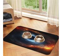 Alfombrilla antideslizante para comederos y bebederos de perros. Alfombrilla absorbente para comederos de gatos. Alfombrilla para comida de mascotas Black Hole Swallows Neutron Star para suelos. No ma