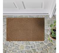 Alfombrilla antideslizante para entrada con diseño exterior - marrón 45 x 75 cm (rectangular)
