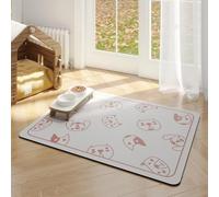 Alfombrilla Antideslizante Para Perros Y Gatos Absorbente De Agua Secado RáPido Alfombrilla Para Proteger El Suelo Del Perro Mat De Comida Para Mascotas Carpet Para Mascotas (35x50 cm,Color 3)