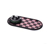 Alfombrilla antideslizante para salpicadero con soporte giratorio de 360°, almohadilla de almacenamiento de PVC antideslizante para gafas de sol, llaves, accesorio interior del coche (negro rosa)