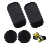 Alfombrilla Antideslizante para Salpicadero de Coche, 4 Alfombrillas de Silicona con Fuerte Adhesión para Decoración, Gafas, Teléfono Móvil (Redondo, Rectangular)