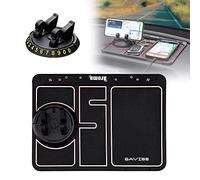 Alfombrilla antideslizante para teléfono 4 en 1 alfombrilla antideslizante para el salpicadero del coche ranura para aromaterapia posavasos con purpurina giratorio 360° con soporte para teléfono sopor