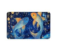 Alfombrilla Atrapar Suciedad Felpudo Entrada Casa Tema De La Constelación Piscis De Ensueño con Fondo Oscuro Fácil Limpieza Alfombra De Baño para Baño Interior Decorativa 40X60Cm