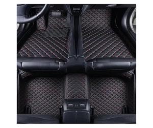 Alfombrilla automóvil Alfombrillas 3D Personalizadas Coche para Cadillac para Escalade 2017-2020 Accesorios Interiores Antideslizante Cuero Artificial Alfombrilla para Coche(B-Red)